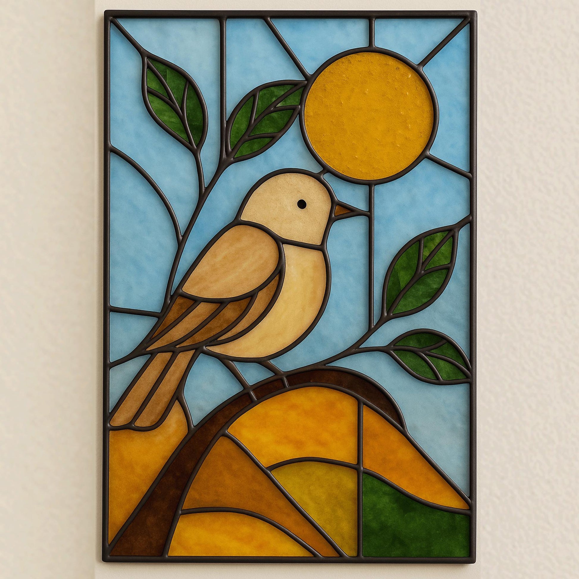 Bird Stained Glass Pattern PDF – Printable Digital Design for Suncatcher or Panel | Beginner Friendly | Instant Download