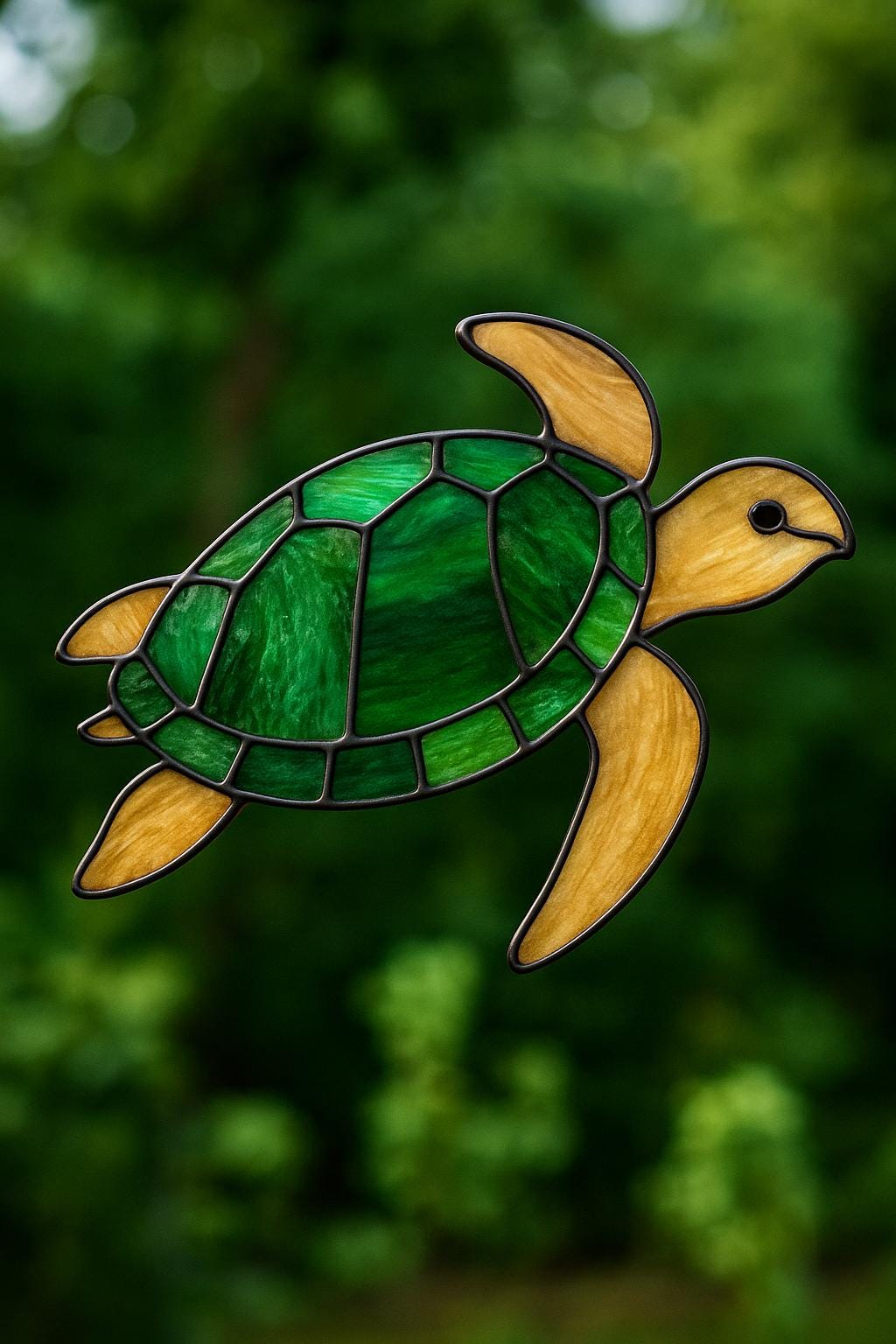 Sea Turtle Stained Glass Pattern PDF – Ocean Marine Suncatcher Template | Digital Download for DIY Glass Art