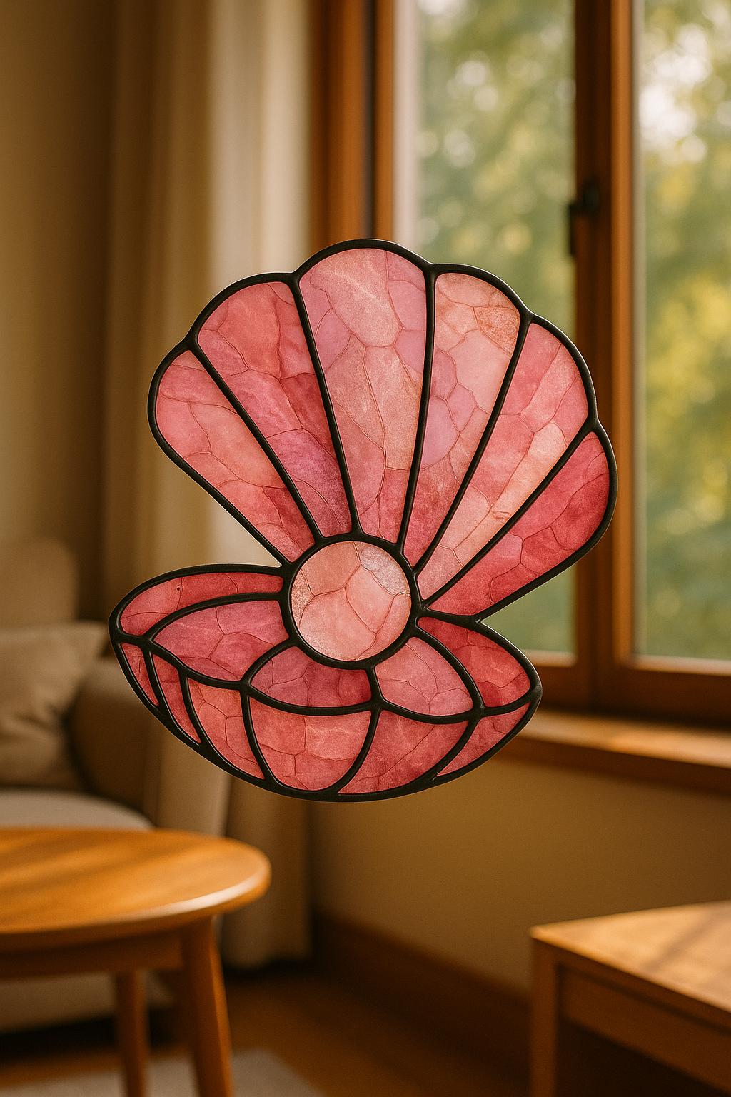 Pink Seashell β Stained Glass Pattern (Digital Download)