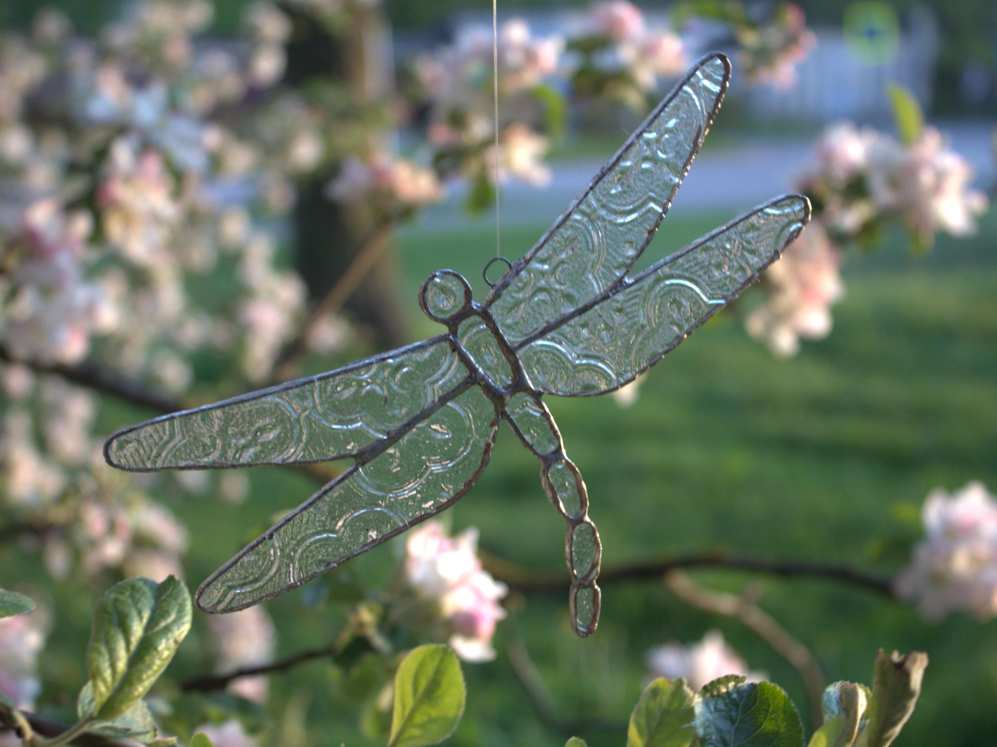 Handcrafted Stained Glass Dragonfly Suncatcher | Garden of Glass | Nature-Inspired Window Decoration
