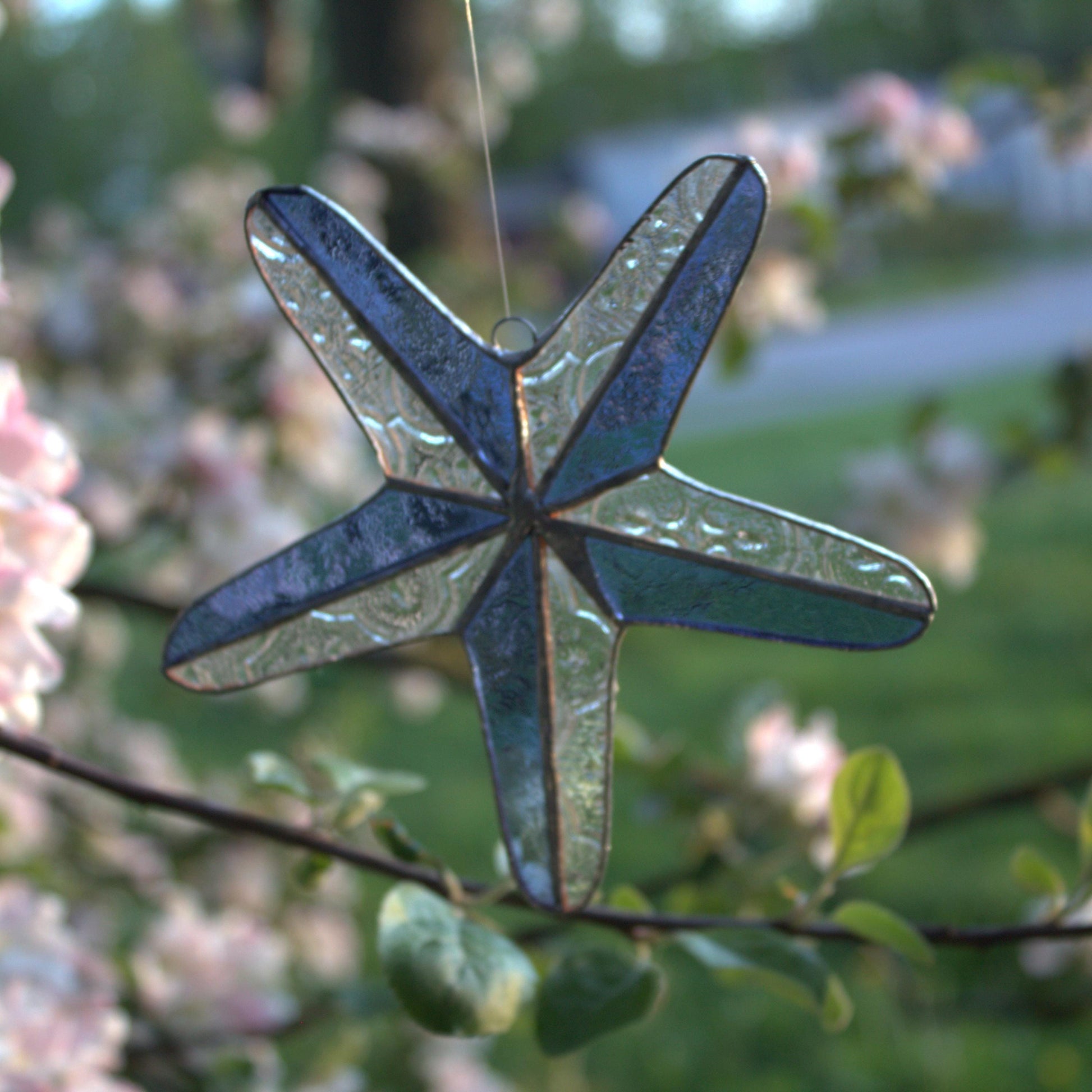 Handcrafted Stained Glass Starfish Suncatcher | Garden of Glass | Ocean-Inspired Window Decoration
