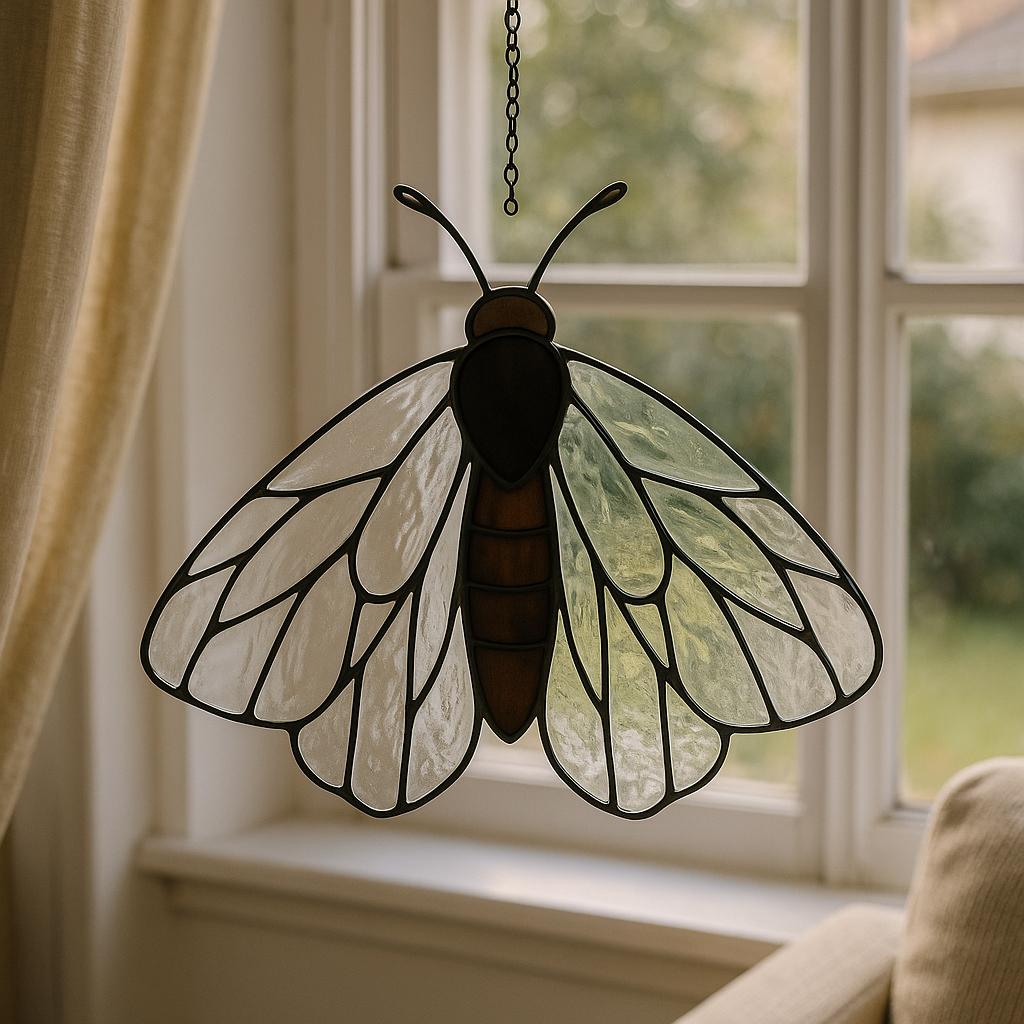 Cicada Stained Glass Pattern – Elegant Nature-Inspired Design (Digital Download)