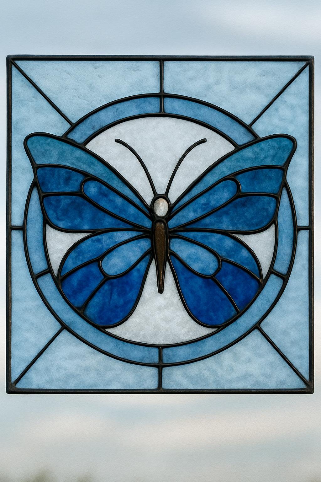 Butterfly Stained Glass Pattern PDF – Beginner Printable Template for Suncatcher Panel | Digital Download