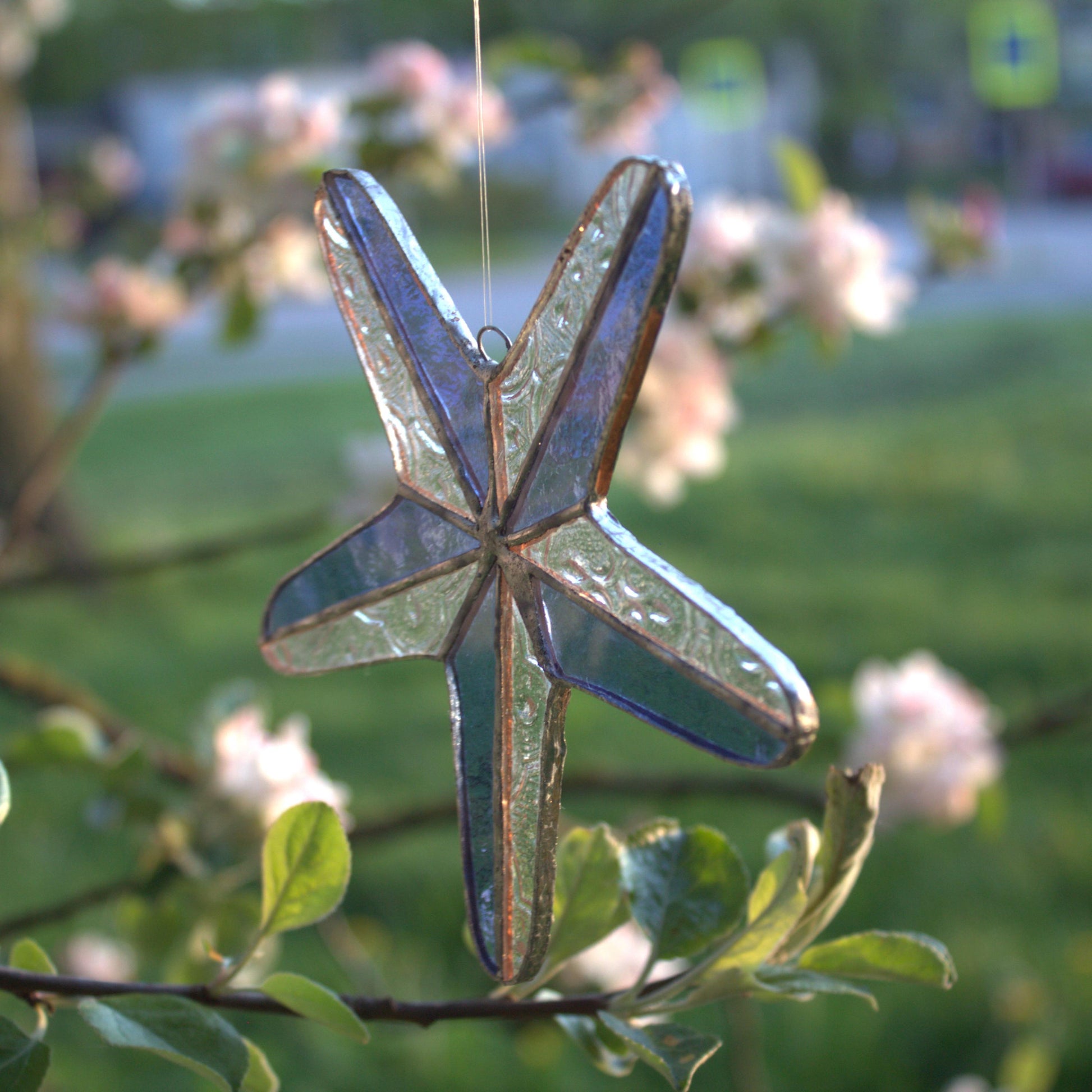 Handcrafted Stained Glass Starfish Suncatcher | Garden of Glass | Ocean-Inspired Window Decoration