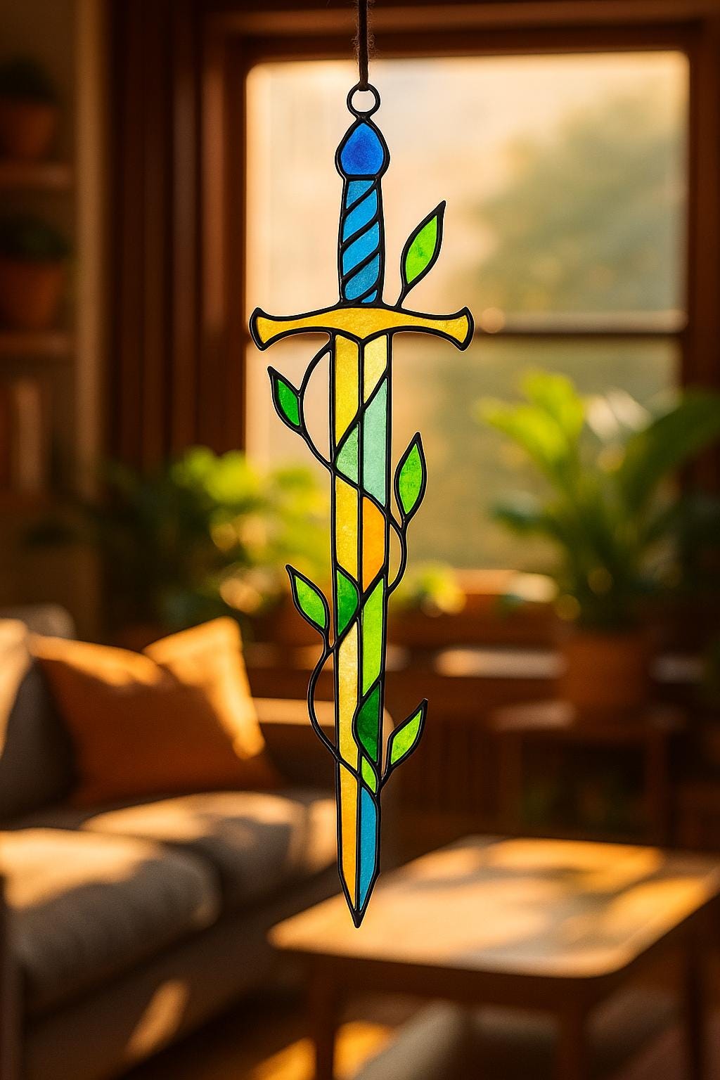 Sword & Vines – Stained Glass Pattern (Digital Download)