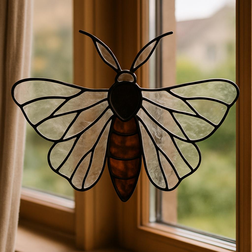 Moth Stained Glass Pattern – Printable PDF Template for Window Hanging & Suncatchers