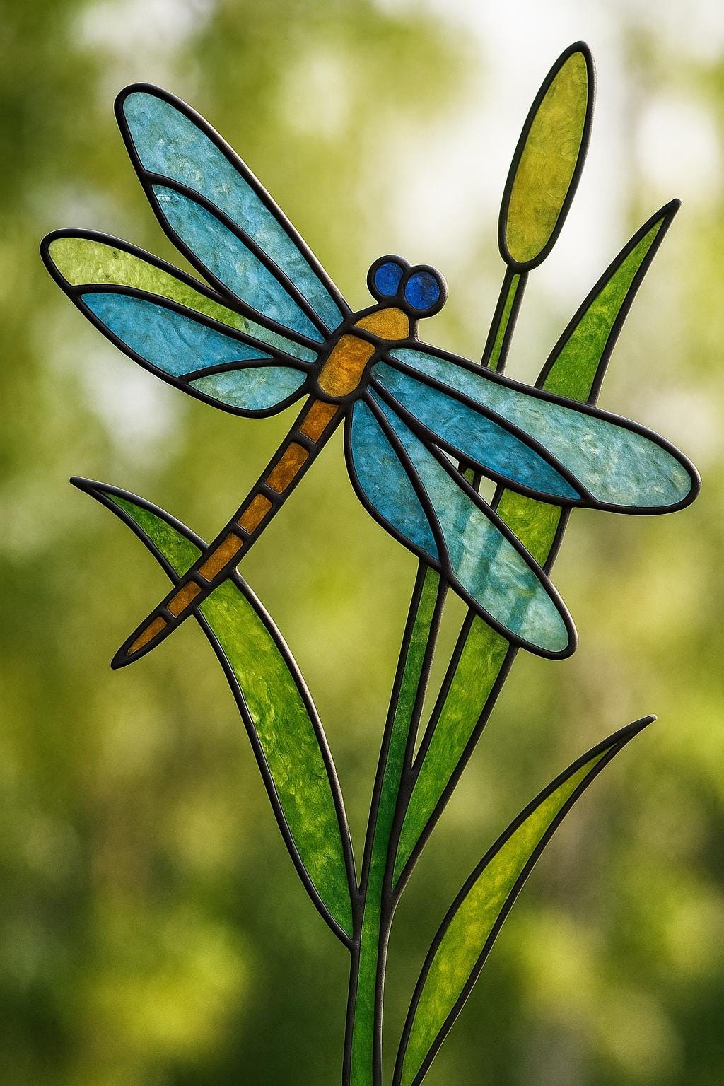 Dragonfly Stained Glass Pattern PDF – Nature-Inspired Reed Panel Design | Digital Download for DIY Suncatcher