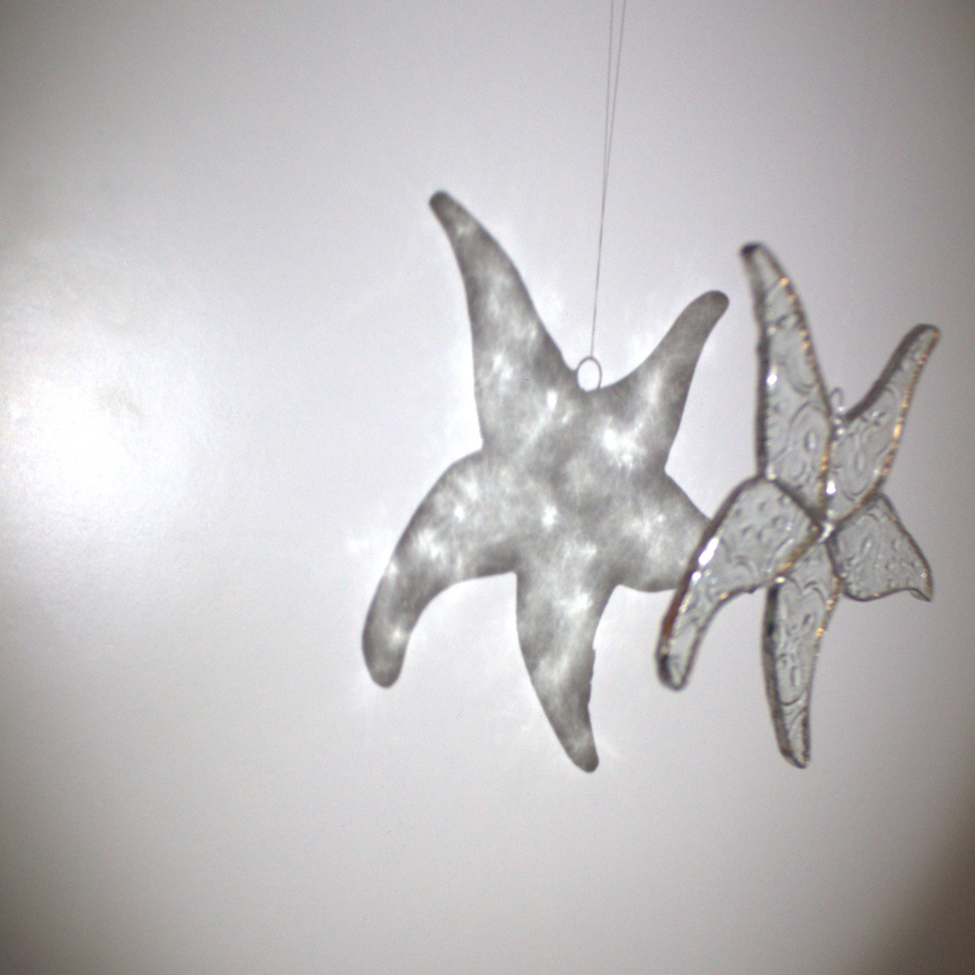 Handcrafted Stained Glass Starfish Suncatcher | Garden of Glass | Ocean-Inspired Window Decoration