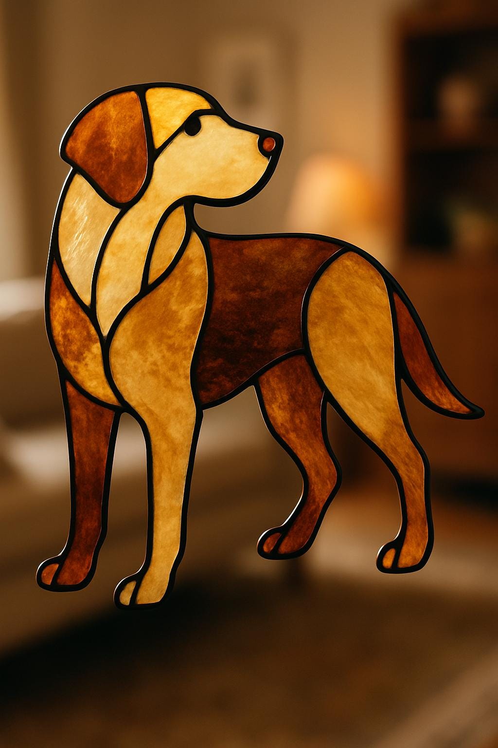 Dog Stained Glass Pattern PDF – Loyal Companion Panel Template | Digital Download for Pet Lovers & DIY Glass Art