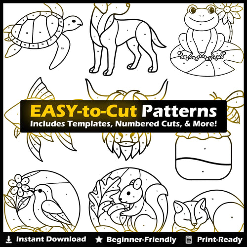 30+ Nature Stained Glass Patterns | PDF Digital Download | Leaf & Flower Inspired Designs | Cut Friendly for Beginners