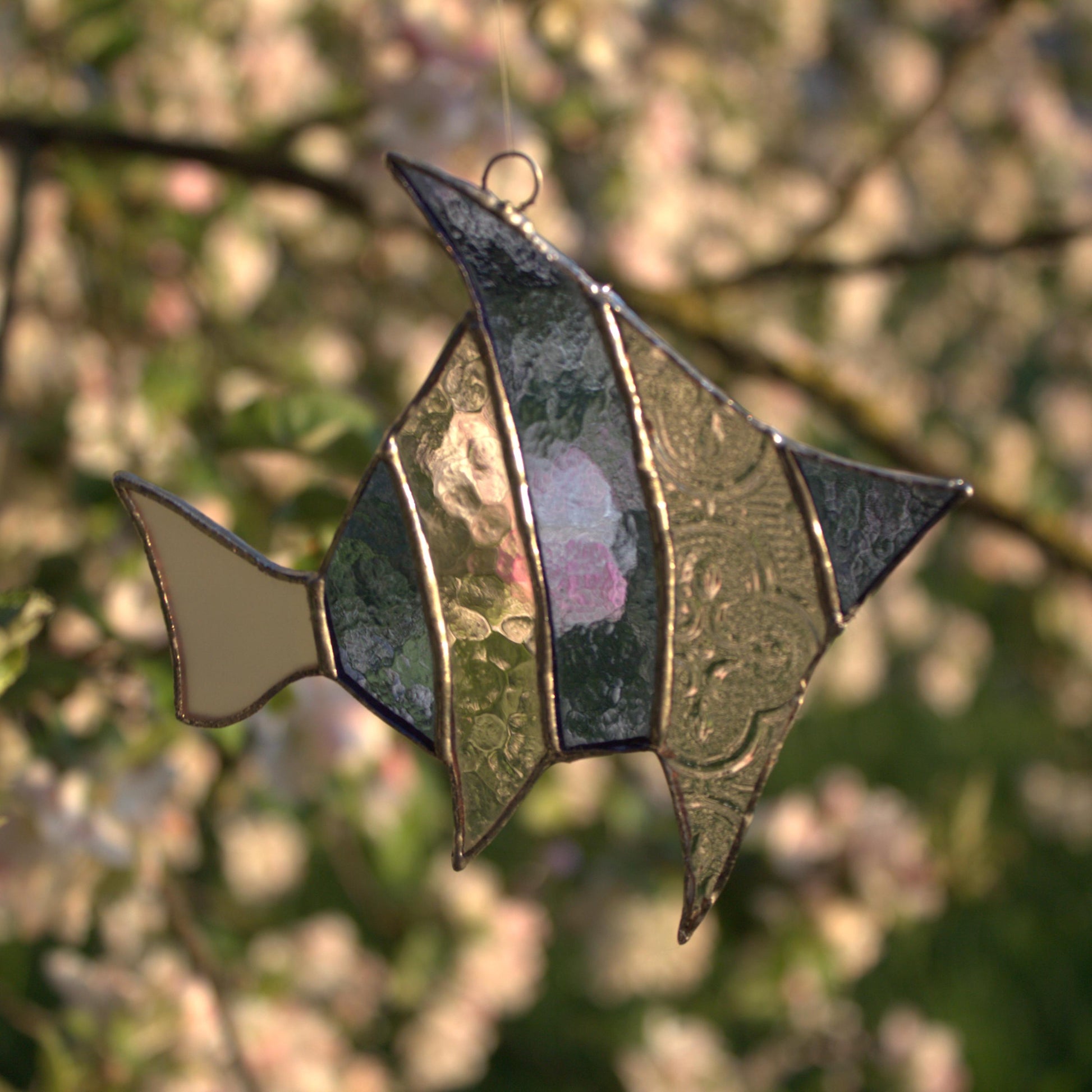Handcrafted Stained Glass Fish Suncatcher | Garden of Glass | Ocean-Inspired Window Decoration