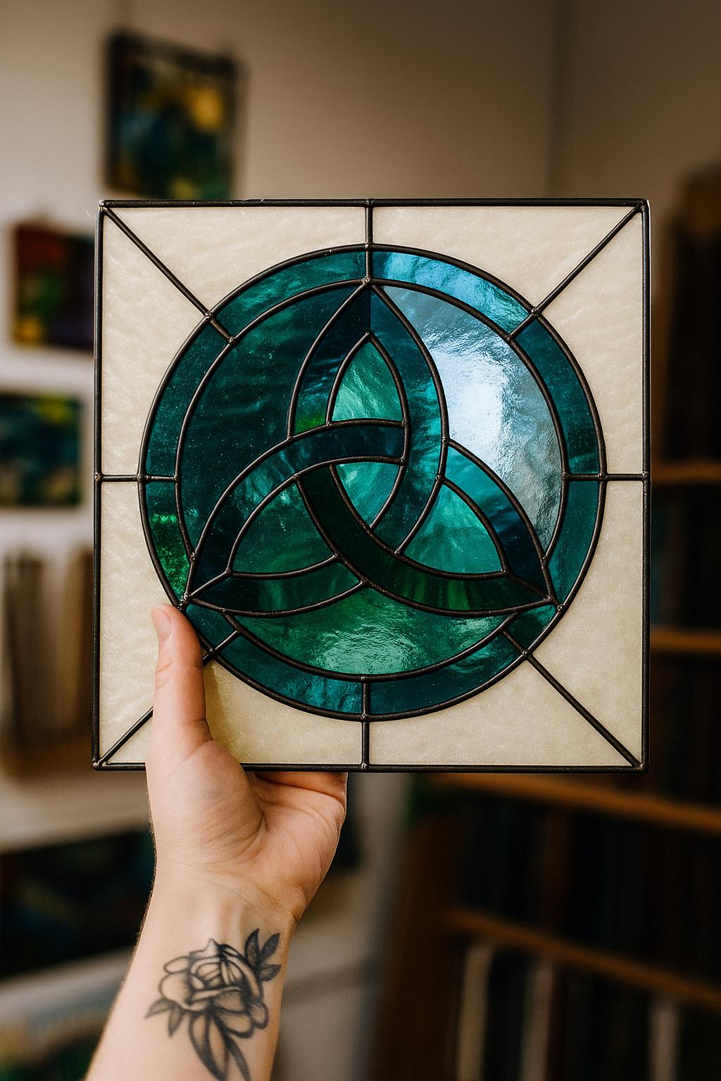 Trinity Knot Stained Glass Pattern PDF – Printable Celtic Knot Panel Template | Digital Download for DIY Glass Art