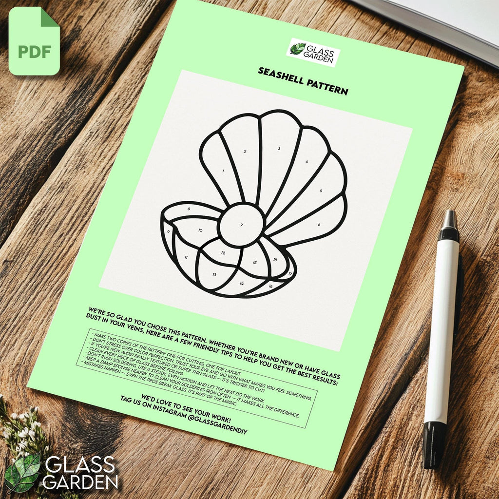Pink Seashell – Stained Glass Pattern (Digital Download)